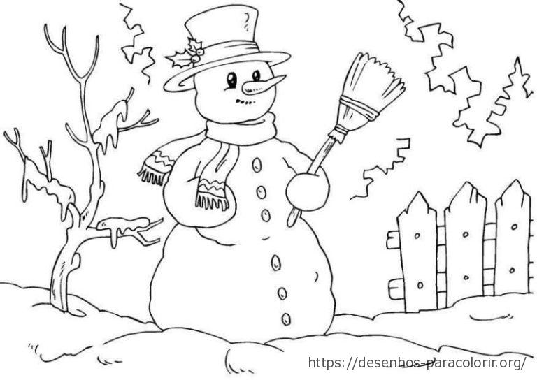 boneco de neve para colorir
